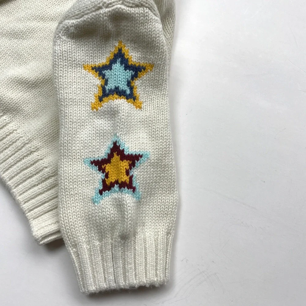 Gymboree Knit‎ Sweater Baby 0-3 Months Infant Ivory Star Knit Adorable NEW
